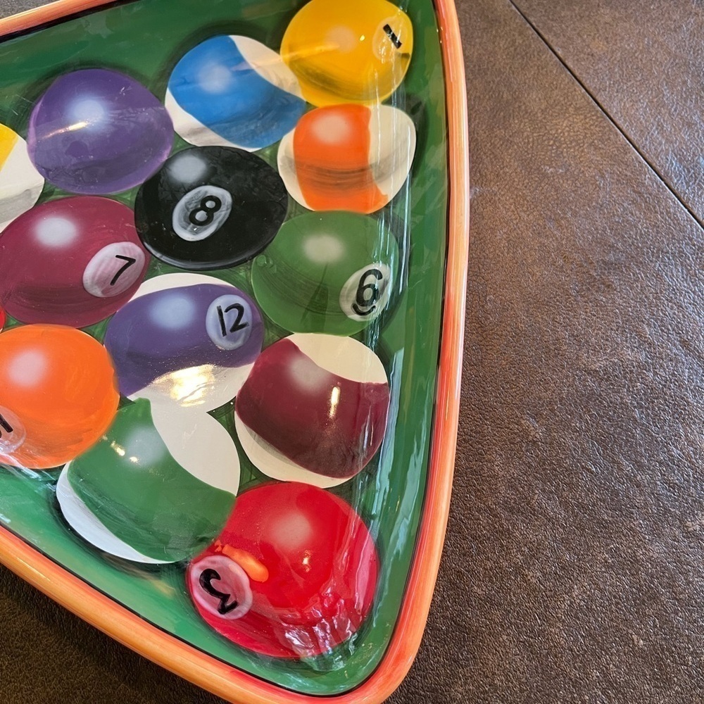 Clay Art Rack ‘Em Up Pool Ball Serving Platter or Room Decor - Picture 4 of 7